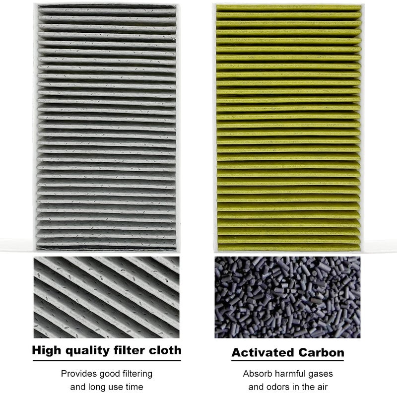 JOJOMARK Cabin Air Filter fits for Tesla Model 3/Y with Activated Carbon Fit for 2016-2024 Model 3/2020 2021 2022 2023 2024 Model Y - Image 2